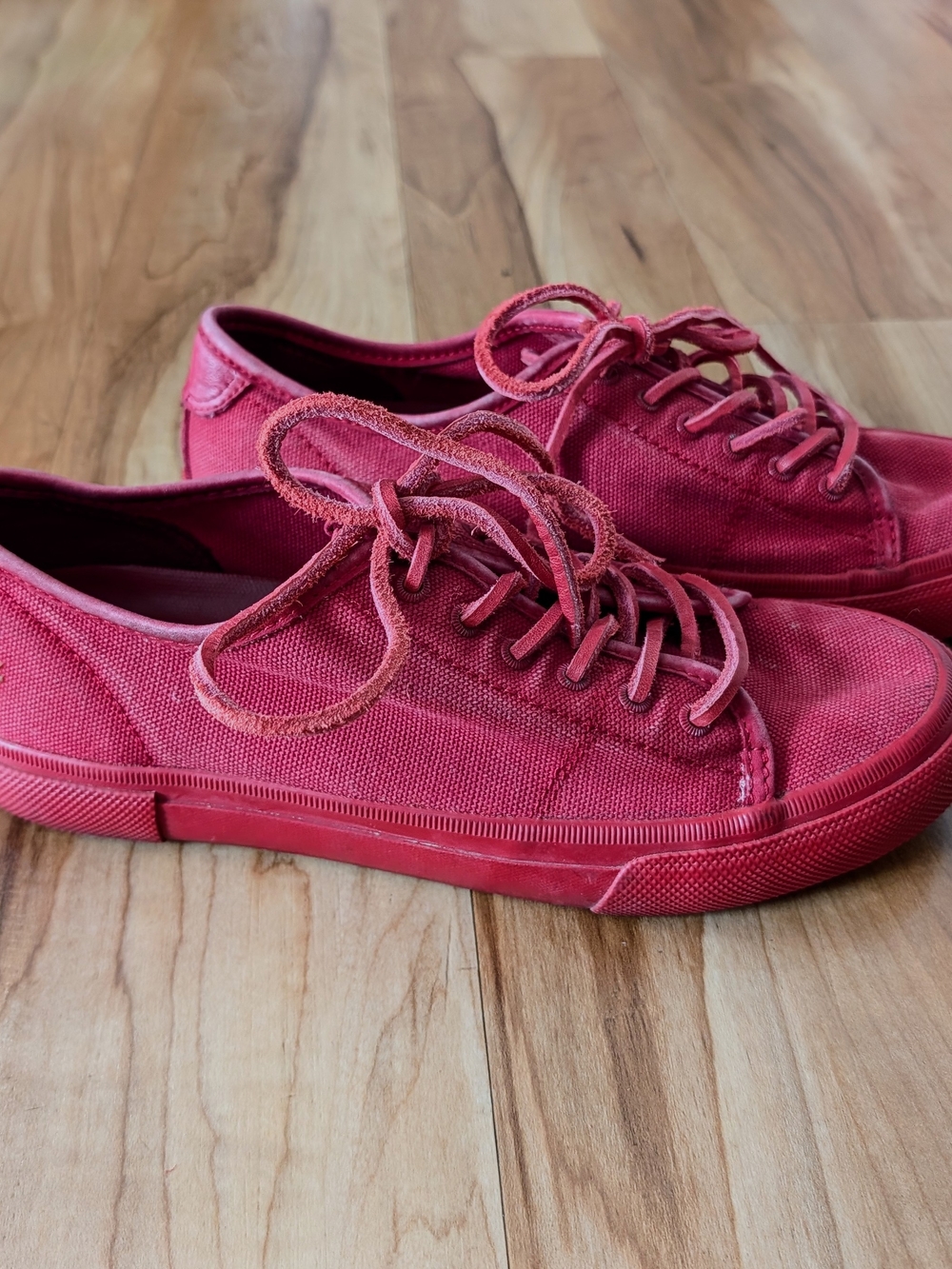 Frye Women's Red Canvas Low-Top Lace-Up Sneakers Size 7